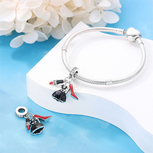 Breloques Pendentifs Style Tourisme (Rouge à Lèvres, Bagage, Appareil Photo) en Cuivre Plaqué Argent pour Accessoires <span class=keywords><strong>de</strong></span> Bracelet DIY, Direct Usine <span class=keywords><strong>de</strong></span> Bijoux - Product Image 5