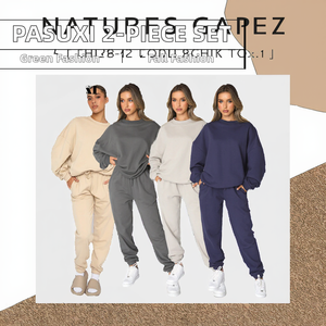 Femmes hiver mode décontracté sport survêtement pantalon pull à capuche ensemble couleur unie écologique survêtement lourd - Product Image 2