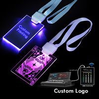 Badge lumineux LED rechargeable avec logo personnalisé, télécommandé, pour tour de cou