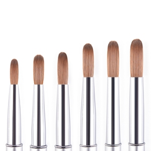 100% Kolinsky Sable Acrylic <b>Nail</b> Brush Crimped Metal Handle Powder <b>Extension</b> Brush for <b>Nail</b> Decoration - Product Image 3