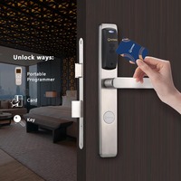 Cerradura Inteligente para Hoteles de Diseño Delgado, con Software de Control, Interruptor de Bloqueo, Marco Estrecho de Acero Inoxidable, Resistente al Agua y Duradera