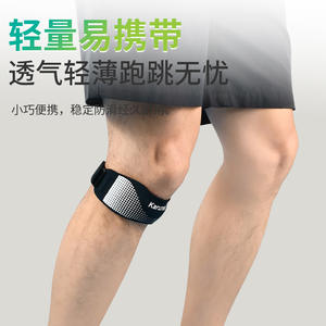 อุปกรณ์พยุงเข่าคารูเนอร์สีดำ ขนาดเดียว ใส่ได้ทุกขนาด โพลีเอสเตอร์ สำหรับทุกเพศ เหมาะสำหรับกีฬาเทนนิส ป้องกันและรองรับการเล่นกีฬา - Product Image 4