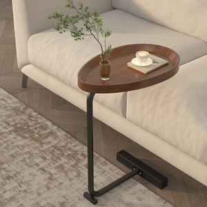 Tavolino da Caffè Moderno in Legno Chiaro con Gambe in Metallo per Casa, Bar, Ufficio, Sala da Pranzo, Soggiorno, Parco e Cucina - Product Image 1