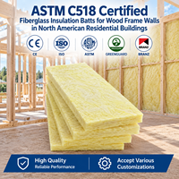 Laine de verre insonorisante ASTM E84 d'Amérique du Nord R21, largeur 5,5 po, longueur 23 po, isolation thermique 93 po pour murs