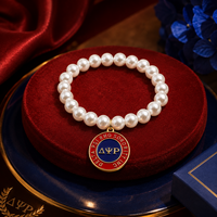 Nouvelle version Social Service Sororité Delta Psi Rho Inspiré Bleu Rouge Cercle Charme Décoré Sororité DPR Perle Bijoux Bracelet