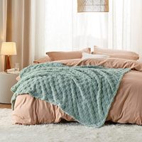 Couverture Polaire Jacquard Teddy pour Adulte, Taille Double, Vente en Gros Usine, 100% Polyester, Anti-Boulochage, Ignifuge