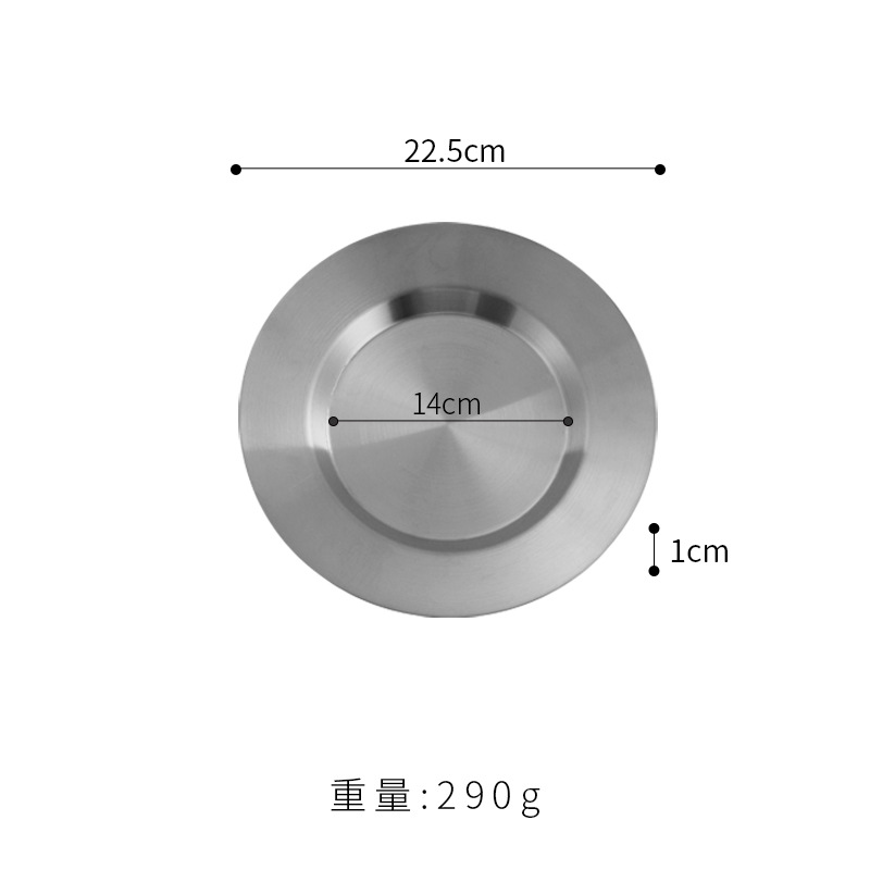 Plato llano de 22 cm con borde plano (plateado)