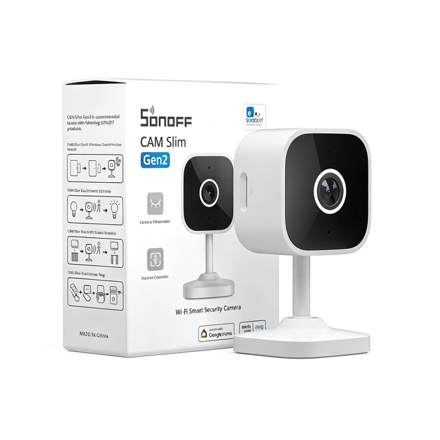 CAM-S2 CAM Slim Gen2 WiFi Rt Home Security Camera 1080P HD Motion Detection Alert Night Vision Alexa Google Home CAMS2