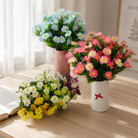 AM-AFF06 Ammy 35cm Fleurs artificielles, petit bouquet de marguerites, décoration de mariage, centre de table, décoration de Noël