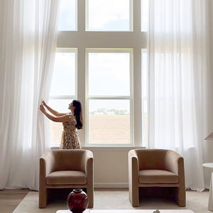 Rideaux en tulle de haute qualité pour la décoration des fenêtres, avec fonctions occultantes, pour les maisons, les villas, les hôtels, les hôpitaux - Product Image 2