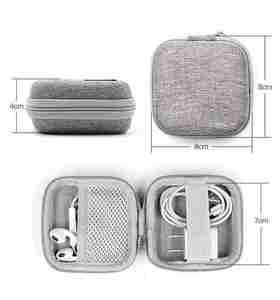 Étui de rangement portable pour écouteurs filaires, personnalisé, en EVA rigide, étanche, antichoc, anti-poussière, avec doublure en PU et velours, fermeture éclair - Product Image 3