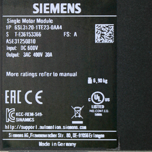 Módulo de Motor Único SINAMICS Serie S120 6SL3120-1TE23-0AA4, Nuevo y Original en Stock, Precio 6SL3120-1TE23-0AA4 - Product Image 6