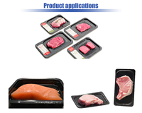 Machine d'emballage sous vide semi-automatique rotative à haute productivité pour steak, viande crue, fruits de mer et emballage papier