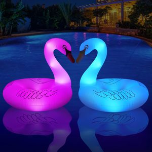 Led <span class=keywords><strong>Inflatable</strong></span> Swan hồ bơi Float với đèn đầy màu sắc Swan bơi ống Nhẫn mùa hè lớn hồ bơi bè Lounger cho người lớn - Product Image 5