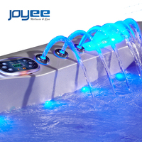 JOYEE Jacuzzi extérieur 6 places, bain à remous pour jardin et maison avec système Balboa, éclairage LED, certifié CE