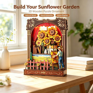 Rompecabezas 3D <span class=keywords><strong>de</strong></span> Madera DIY con Diseño <span class=keywords><strong>de</strong></span> Girasol, Estilo <span class=keywords><strong>Van</strong></span> <span class=keywords><strong>Gogh</strong></span>, Marco <span class=keywords><strong>de</strong></span> Ventana Iluminado, Modelo Artesanal, Rompecabezas 3D <span class=keywords><strong>de</strong></span> Madera <span class=keywords><strong>para</strong></span> Niños - Product Image 3