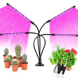 Lampe de croissance Led à 4 têtes avec pince de bureau à spectre complet pour plantes, offre spéciale