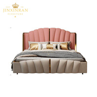 Cama con plataforma tapizada en cuero, cabecero capitoné con diseño de canales festoneados, estructura de cama doble, tamaño Queen y King, muebles de dormitorio