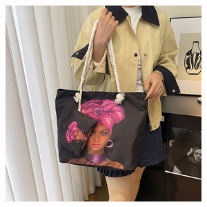 <span class=keywords><strong>Sac</strong></span> <span class=keywords><strong>à</strong></span> bandoulière en toile imprimé <span class=keywords><strong>grande</strong></span> <span class=keywords><strong>capacité</strong></span> pour <span class=keywords><strong>femme</strong></span> avec fermeture éclair, <span class=keywords><strong>sac</strong></span> <span class=keywords><strong>à</strong></span> <span class=keywords><strong>main</strong></span> transfrontalier et <span class=keywords><strong>sac</strong></span> fourre-tout de shopping - Product Image 2