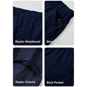 Pantalones Cortos Cargo para Hombre, Cintura Elástica, Cierre de Cremallera, Secado Rápido, Tela Oxford, 5 Bolsillos, Ropa Casual para Exteriores - Product Image 5