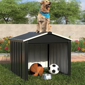 Cobertizo de almacenamiento pequeño para exteriores de utilidad metálica para patio trasero, jardín, patio, césped, casa para mascotas - Product Image 2