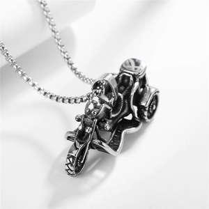 Collier pendentif en acier inoxydable 316L en gros 2026, Triker Biker, chaîne en acier 316L, pendentif vintage pour motard - Product Image 3