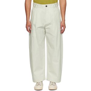 Custom Wide Leg Plain Woven Cotton Trousers High Rise Zip Fly <b>Cropped</b> Leg <b>Pants</b> for <b>Men</b> - Product Image 3