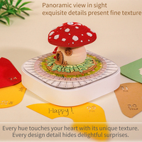 Bloc-notes calendrier modèle maison champignon en papier 3D avec veilleuse LED et couvercle anti-poussière transparent, décoration créative, cadeau