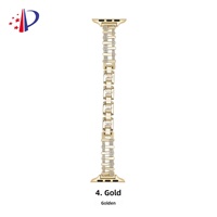 Tali Jam Tangan Logam Tembaga Zirkon Starburst Model Ladder Drill dengan Kancing Jepret, Kompatibel untuk Seri Jam Tangan 11 10 9 8 7 Ultra SE