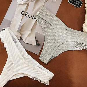 Culotte string en <span class=keywords><strong>coton</strong></span> biologique de haute qualité Sexy sans couture sport <span class=keywords><strong>Tanga</strong></span> dentelle respirant Style quotidien taille XL/une impression disponible - Product Image 3