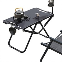 Table tactique pliante d'extérieur en acier au carbone, légère, pour camping, pique-nique, cuisine de terrain, mobilier d'extérieur multi-usages