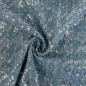 ビーズ刺繍デニムビーズスパンコール反射デニム生地カラーラウンドピースデニムジャケット在庫あり - Product Image 3