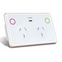Vente en gros de certificats de verrouillage pour enfants SAA et RCM Double prise murale Point d'alimentation sans fil et interrupteur intelligent 1 gang
