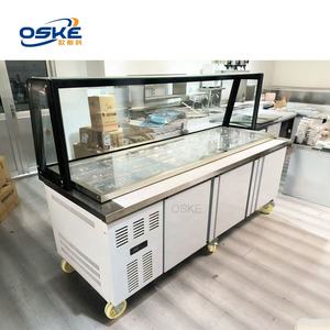 שולחן פרוטה נירוסטה חד בטמפרטורת יחיד עבור סלט טרי סנדוויץ 'מקורר אוויר עם מקרר - Product Image 2