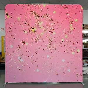 8x8ft căng thẳng Vải gối trường hợp Photo Booth hai đứng gối có thể điều chỉnh cong <span class=keywords><strong>Backdrop</strong></span> đứng - Product Image 1