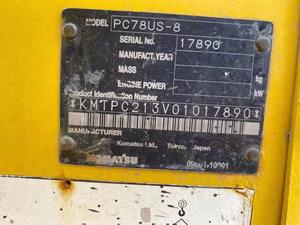 Excavadora Usada Komatsu PC78US de Alto Rendimiento, Original de Japón, de 7 y 8 Toneladas, Mini Excavadoras Usadas Komatsu PC78 en Venta - Product Image 2