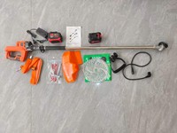 Tondeuse à gazon sans fil 24V 800W avec batterie au lithium, 2 batteries et chargeur pour l'entretien des pelouses et jardins à domicile