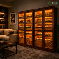 Vitrine à cigares en cèdre éclairée par LED sur mesure, comptoir de présentation de cigares, humidor, étuis à cigares pour les boutiques de tabac, les bars et les clubs
