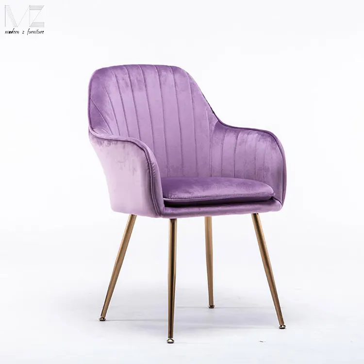 Mobili da pranzo di Design nordico di lusso sillas tessuto da tappezzeria con gambe in metallo sedie da pranzo moderne in velluto per sala da pranzo ristorante
