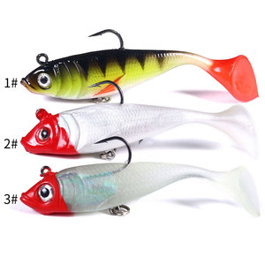 Esca da Pesca in Plastica Morbida con Testa in Piombo, 10cm 18.5g, 5pz/sacchetto, per Bass, con Amo - Vendita all'Ingrosso - Product Image 5