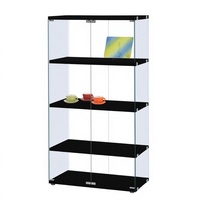 Hochwertige Weiße Gehärtete Glas-Vitrine Rechteckig Polierte Oberfläche Moderne Schmuck-Vitrine Etagere Regal für Zuhause