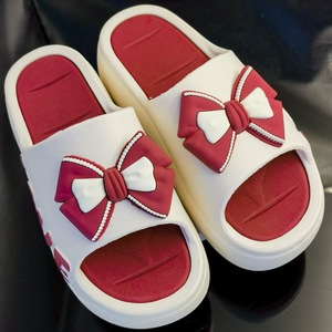 Nuovi sandali con fiocco stampato con suola spessa da donna con <span class=keywords><strong>tacco</strong></span> <span class=keywords><strong>alto</strong></span> da spiaggia antiscivolo da esterno estivo per pantofole per uso bagno - Product Image 6