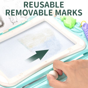 蹒跚学步的男孩女孩旅行尺寸魔法涂鸦板写画素描垫儿童磁性绘图板玩具带支架 - Product Image 4