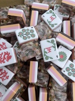 Abalone-Muschelmuster Acryl Amerikanische Mahjong-Steine Luxus-Set für 4 Spieler Handgraviert Bemalt Individuell Angepasst