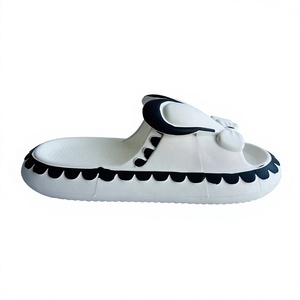 Tongs blanches en EVA à bout ouvert avec boucle, antidérapantes, pour l'été, pantoufles d'intérieur, motif uni, semelle amortie - Product Image 6