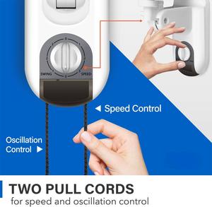 Ventilador de montaje en pared clásico de 16 pulgadas, unidad mecánica de refrigeración de aire eléctrica con controles de cable de extracción fácil, ventiladores de montaje en pared para el hogar - Product Image 2