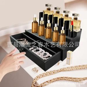 Cross-<b>border</b> wooden cosmetic storage box with drawers, tiered perfume <b>display</b> rack, wooden counter perfume <b>display</b> rack - Product Image 2