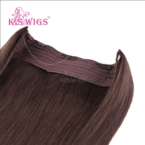 Extensions de cheveux Halo, cheveux humains vierges Remy, fil invisible, sans ruban adhésif, sans colle, largeur réglable, clips sécurisés, plusieurs couleurs T P - Product Image 5