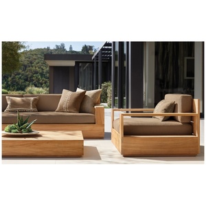 Meubles de jardin en teck massif de luxe, ensemble de canapés de patio en teck pour l'extérieur - Product Image 2