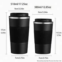 Gobelet isotherme en acier inoxydable écologique de 12 oz et 17 oz, avec couvercle anti-fuite, double paroi, isolation sous vide, réutilisable, pour le bureau et les voyages
